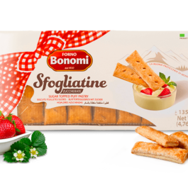 BONOMI SUGAR TOPPED PUFF PASTRY BISCUIT 400GR